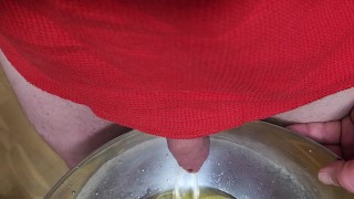 Pissing in a bowl