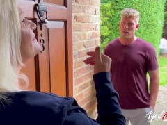 AGEDLOVE Lacey has a hard big cock in her pussy even during the call