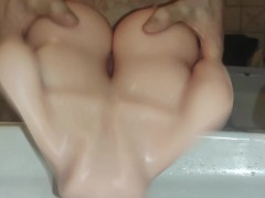 Fucking my sex toy in the bathroom 4k , titties F cup