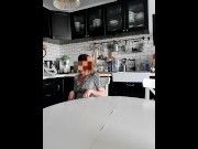 Preview 5 of FK2 - Redhead MILF Gets Ass Fucked Plain By Her Young Neighbor On The Kitchen Table