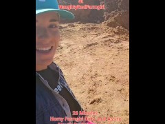 Horny Redhead goes Ass to Mouth rolling in mud and peeing outside.