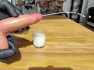 Cumming realistic dildo, long cumming without external tube, sex toy Video