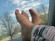 Preview 1 of Petite bare feet on a sunny day
