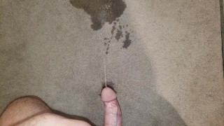 pissing with a boner