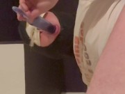 Preview 5 of My dildo goes from my tight ass to my mouth making my dick harden and makes me cum loudly