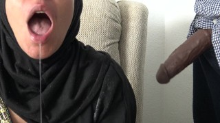 French Muslim Woman Swallows The Cum Of A Black Boy After Putting It In Her Mouth