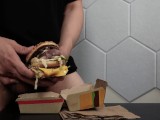 Fuck a Big Mac and Cum on Food to Eat