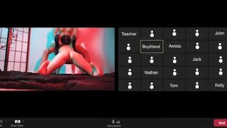 She forgot she was still on zoom call with the entire class to view. Cheating Asshole Blowjob