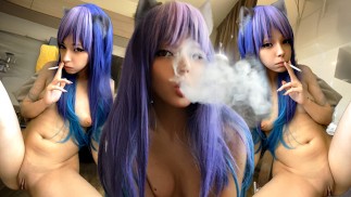 Succubus Anime Girl Smoking Naked (full vid on my 0nlyfans/ManyVids)