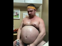 Construction worker belly inflation an beer bloat 4
