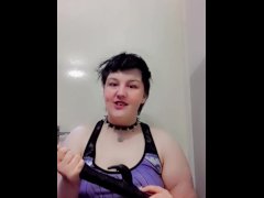 Trans femboy makes himself cum