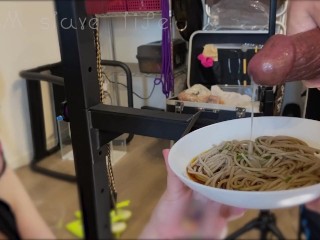 Blowjob ~ Eating Semen-topped Soba with Delicious Taste!