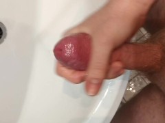 cum into the Bathroom sink.