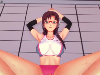 Mari gives you a Footjob to Train her Sexy Body! Evangelion Feet Hentai POV