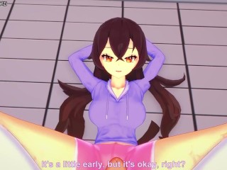Amber gives you a Footjob to Train her Sexy Body! Genshin Impact Feet Hentai POV