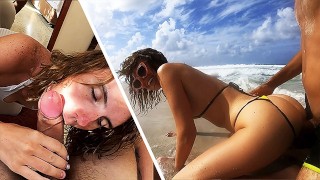 Festa dell'orgasmo all'aperto: scopata in spiaggia pubblica e gioco di piscio