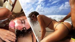 户外性高潮节：公共海滩他妈的和小便游戏