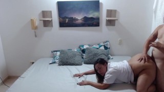 He records fucking a whore's pussy in the brothel room