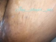Preview 6 of 🌈Ebony pussy busting with cum after deep fucking(legs on shoulder)