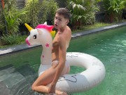 Preview 2 of Twink Hottie Plays Ass in the Pool