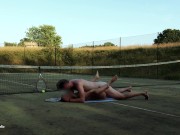 Preview 5 of Horny wife gets fucked by Tennis Coach in Public