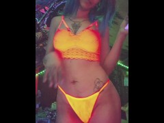 Blacklite & Neon Lingerie Tease - Screenshot 14 of 16 - Petite