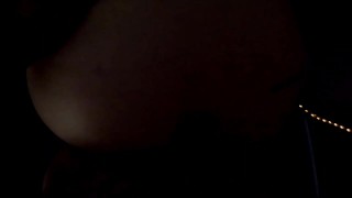 BBW Fucking & Gagging on Cock in the Theater