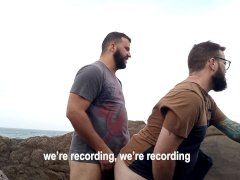 Caught having sex on the beach rocks