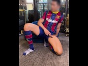 Preview 5 of Jerking off and cumming hard in football kit (FCB kit) OF Preview