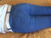 Preview 4 of I love showing off my ass with my jeans on and my jeans down