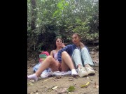 Preview 6 of college girls suck each other's pussies after smoking in the mountains