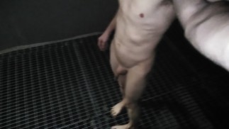 Stripping and playing with piss in public
