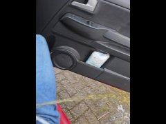 Public Pissing out of my car while I wait for her at the carehome