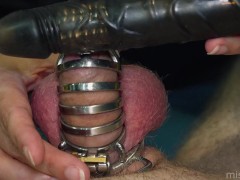 Check vibrator modes on my chastity slave 13/16