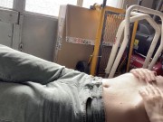 Preview 2 of Masturbation and covered by cum in the garage