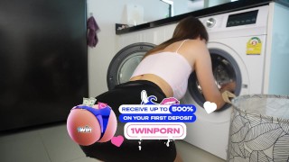 Stepsis Stuck in Washing Machine. How do I keep from fucking her?