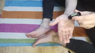 Wellness foot massage, foot relaxation, flexibility