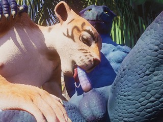 Furry Tigress Geneukt Door Lizard Yiff 3D Hentai