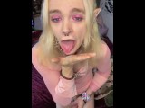 Elf Girl + Pink Dress = Cum Eating