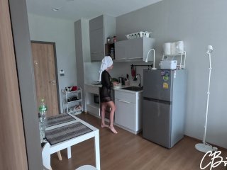 Stepson fucked stepmom the kitchen while she was cooking lunch screenshot number 0