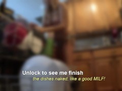 Stripping off my bikini while doing dishes