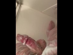 Washing my cock & balls in the shower (quick tease)