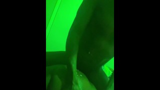 Freaky Green Light Special Makes Ebony Lick Cum Off Me
