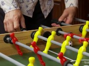 Preview 1 of Playing foosball in her high heels makes her man want to bang her cunt hardcore