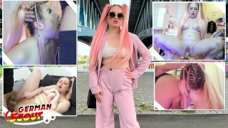 GERMAN SCOUT - cabelo Pink curvilíneo Maria Gail com seios flácidos no casting de sexo anal áspero