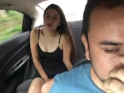 Preview 5 of sexy girl has her lush put in her pussy and cums in the back seat of the uber