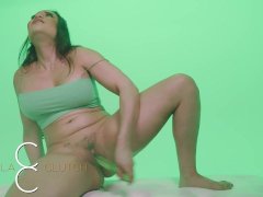 420 Bubbles!! Carmela Clutch Fucks herself with Greened Out Dildo!