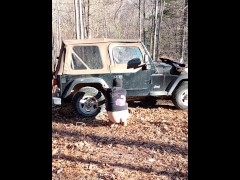 Lady P is desperate to pee is it lady like to piss in the wild? P doesn't care