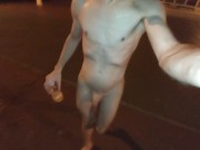 Preview 5 of Playing naked in public with piss until cum