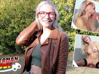 GERMAN SCOUT - Fit blonde Glasses Girl Vivi Vallentine Pickup and talk to Casting Fuck Video